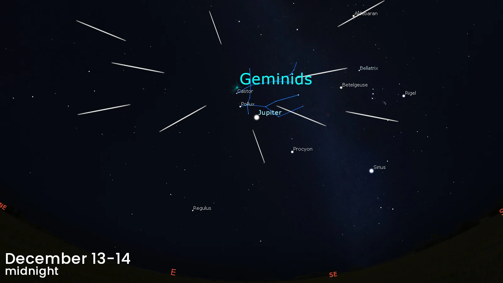 Geminids - Dec 14 midnight - 2025