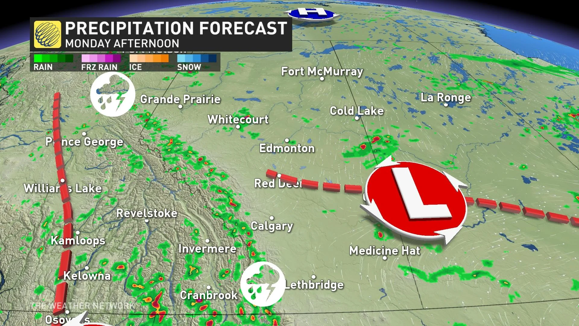 Suitable environment for severe storms encompasses parts of B.C ...
