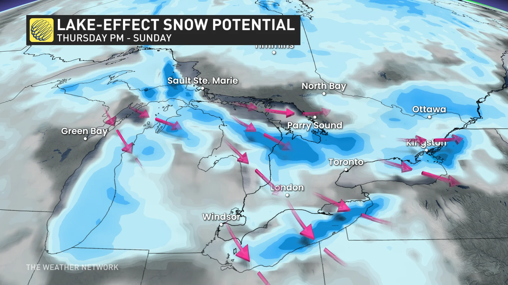 Baron - Lake effect snow potential Thursday - Sunday