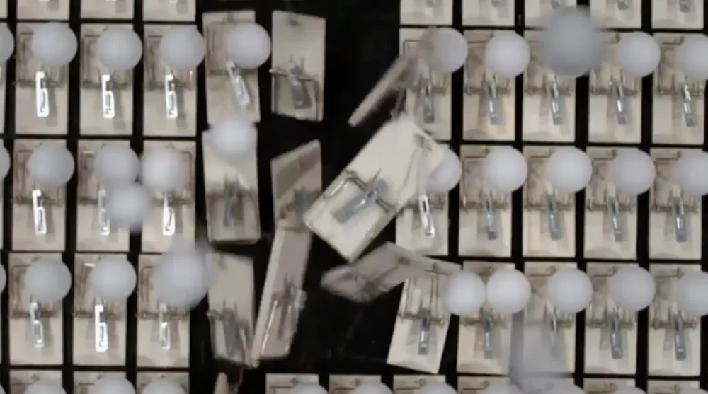 Chaos, mouse traps and ping pong balls show how social distancing works
