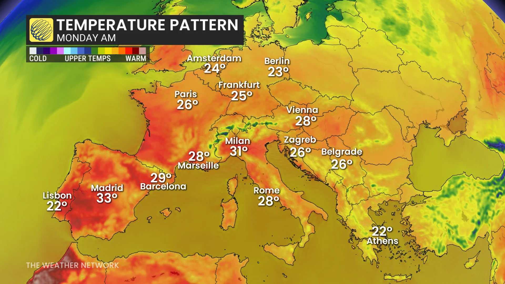 Hot, Europe, Heat Wave, Dome, May 20, 2026. (The Weather Network)
