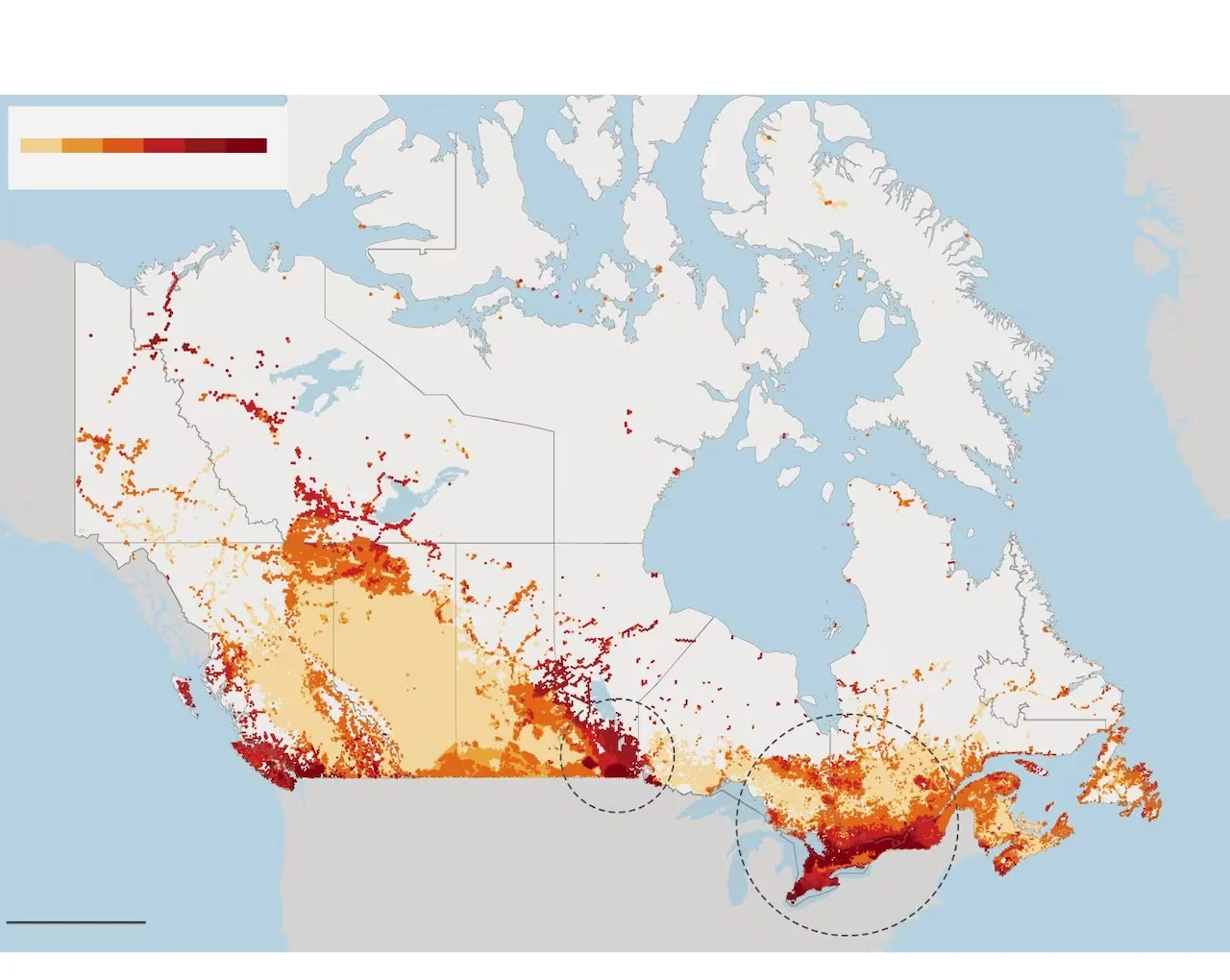gfx-dd-heatmap-wwf-canada-desktop/World Wildlife Fund Canada, Mapcreator|OSM.org (CBC)