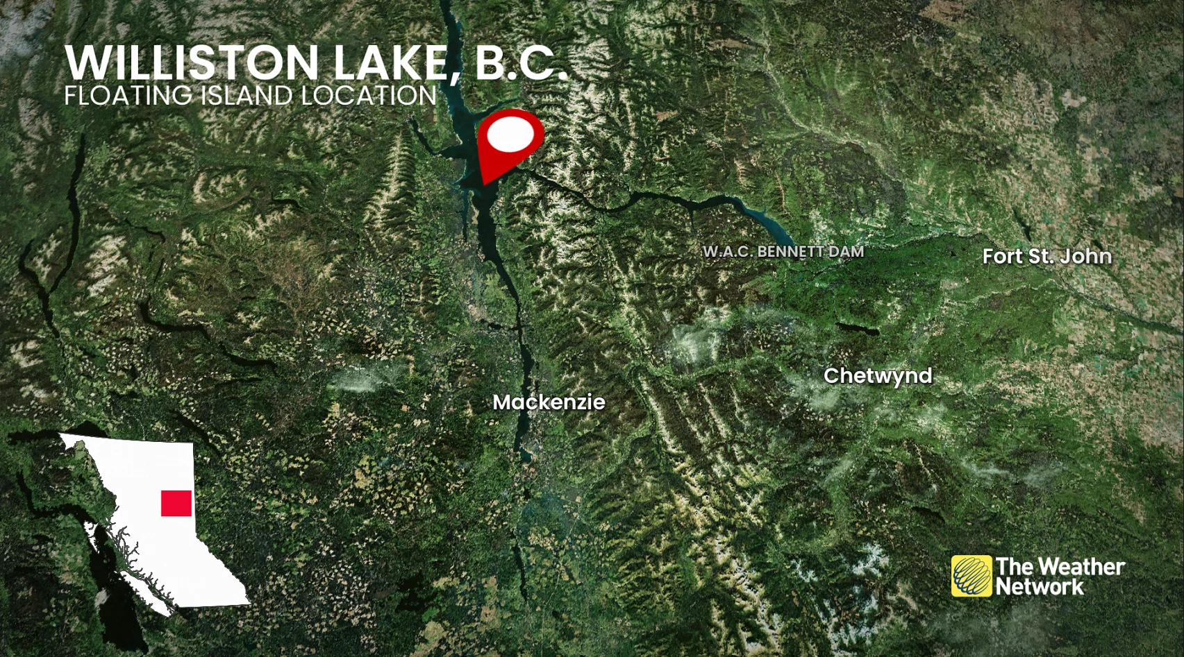 Williston Lake B.C. Locator