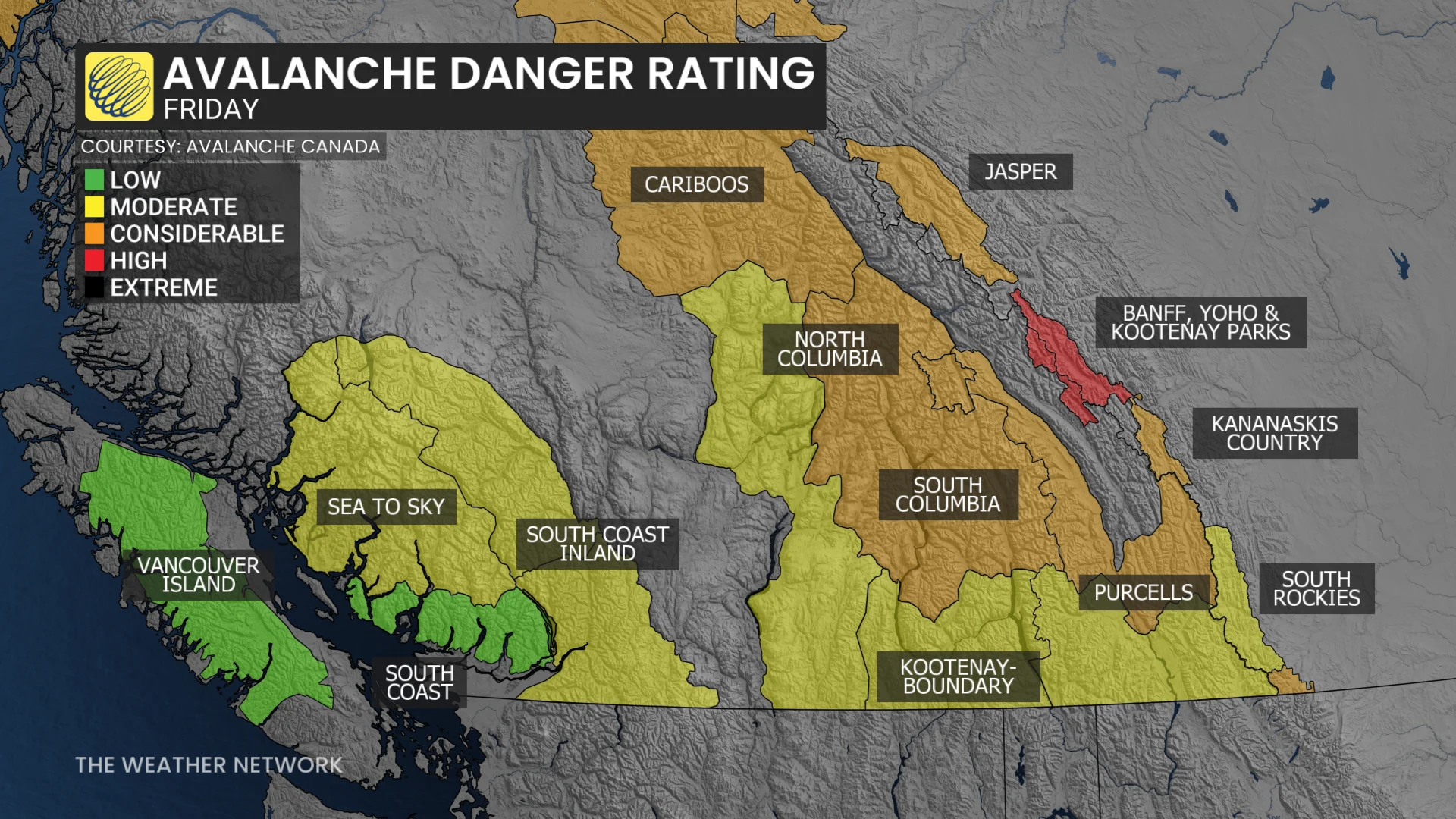 B.C. Avalanche Risk on Friday, Dec. 12, 2025.