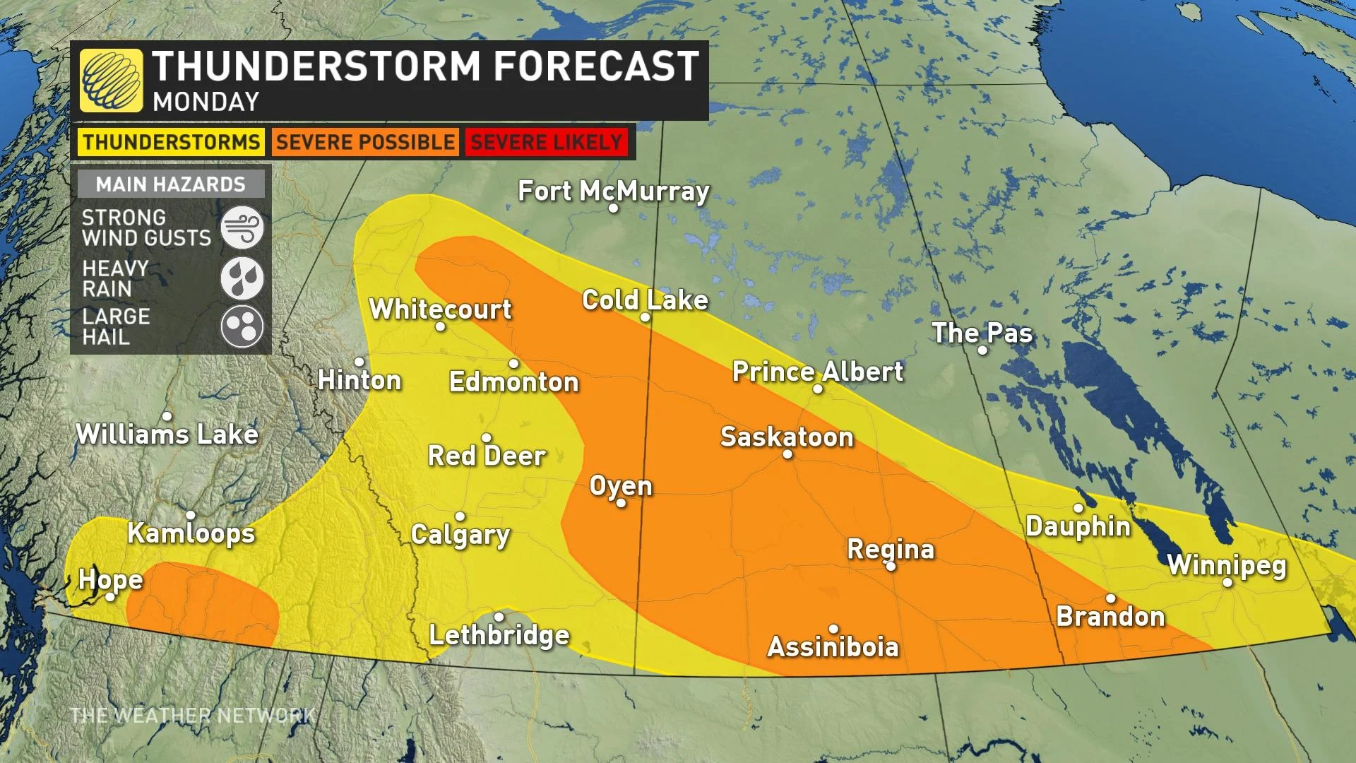 Conducive conditions for severe weather springs up on the Prairies