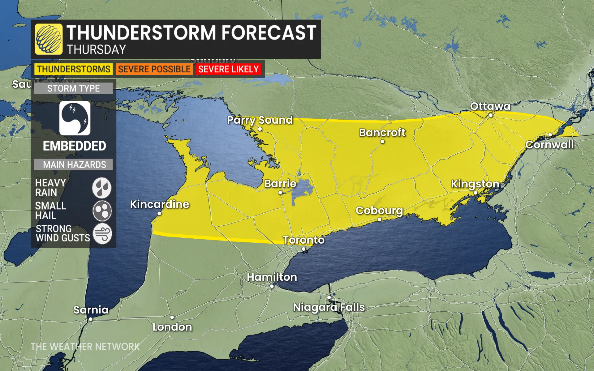 Baron - Ontario thunderstorm risk Thursday - April 24