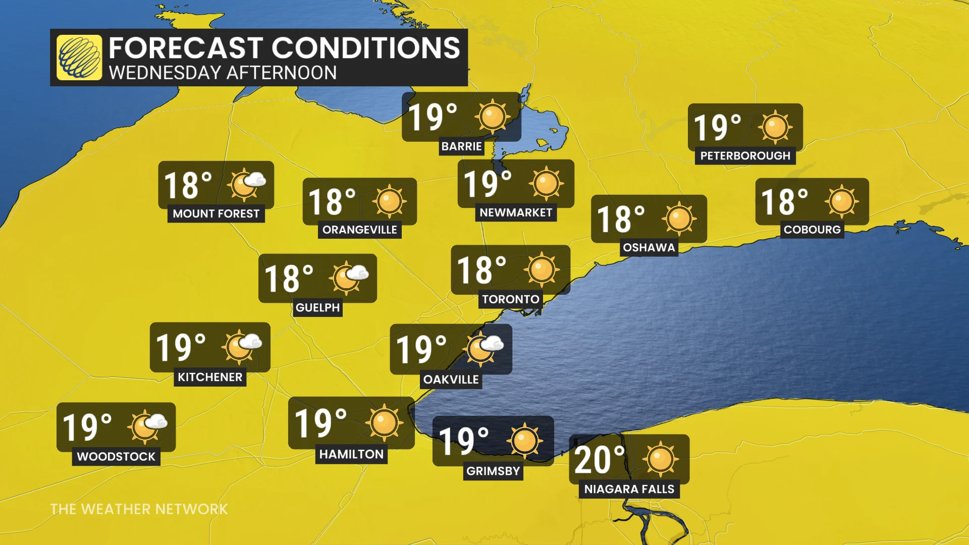 Southern Ontario Wednesday temperatures