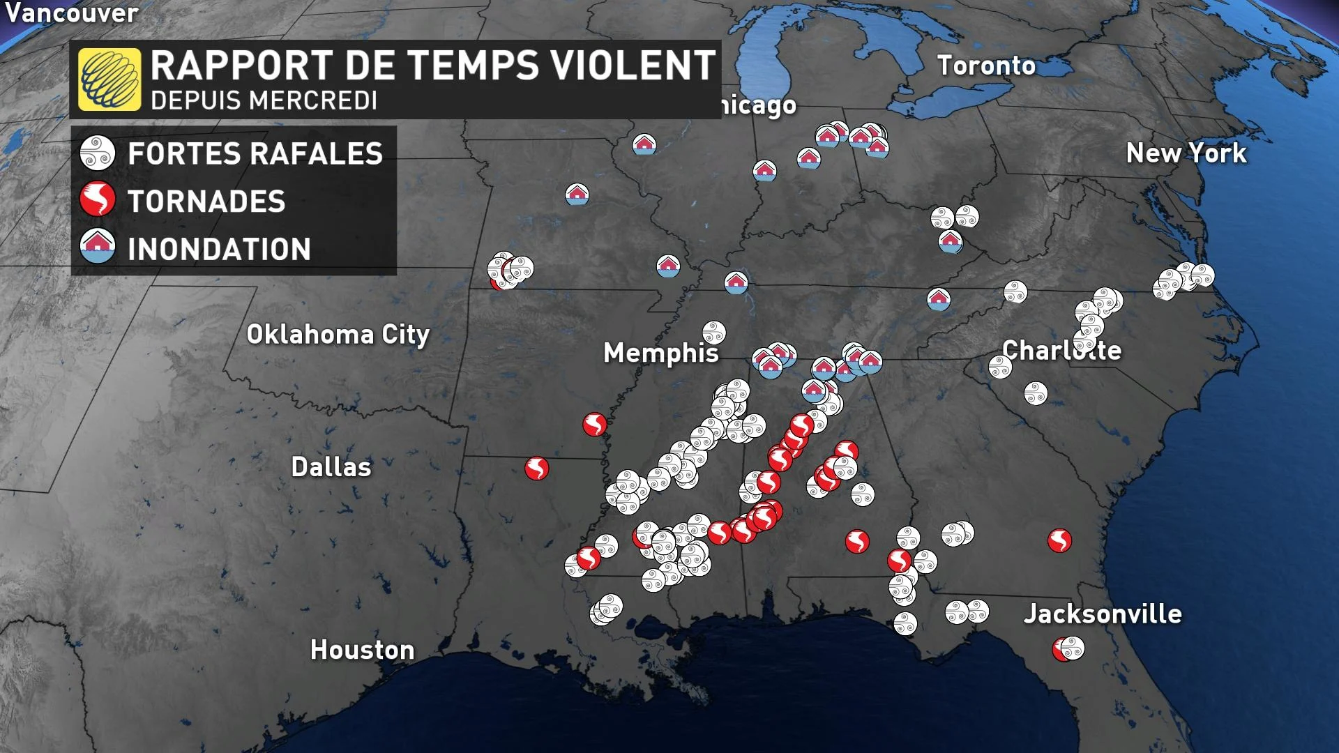 tornades depuis mercredi