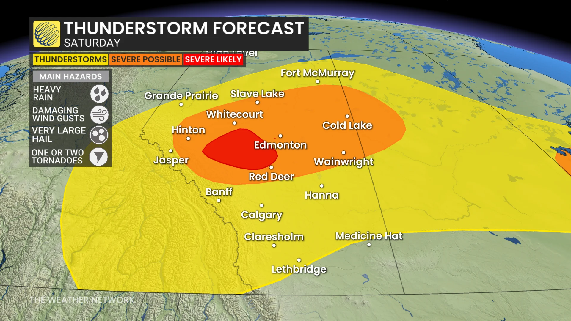 Alberta Thunderstorm Forecast Saturday