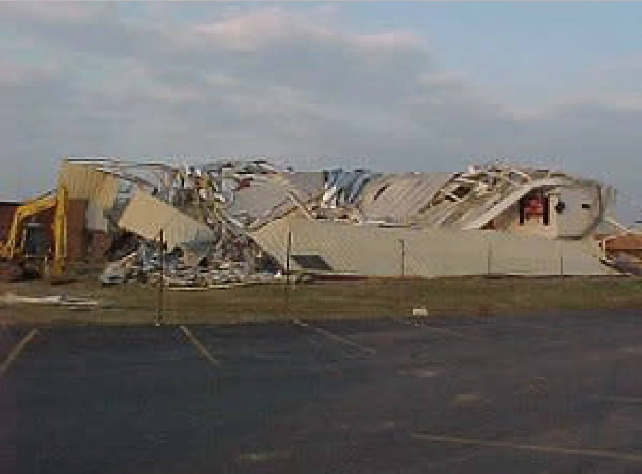 NOAA: A high school gym was destroyed by a tornado at Beebe (White County) on 01/21/1999.