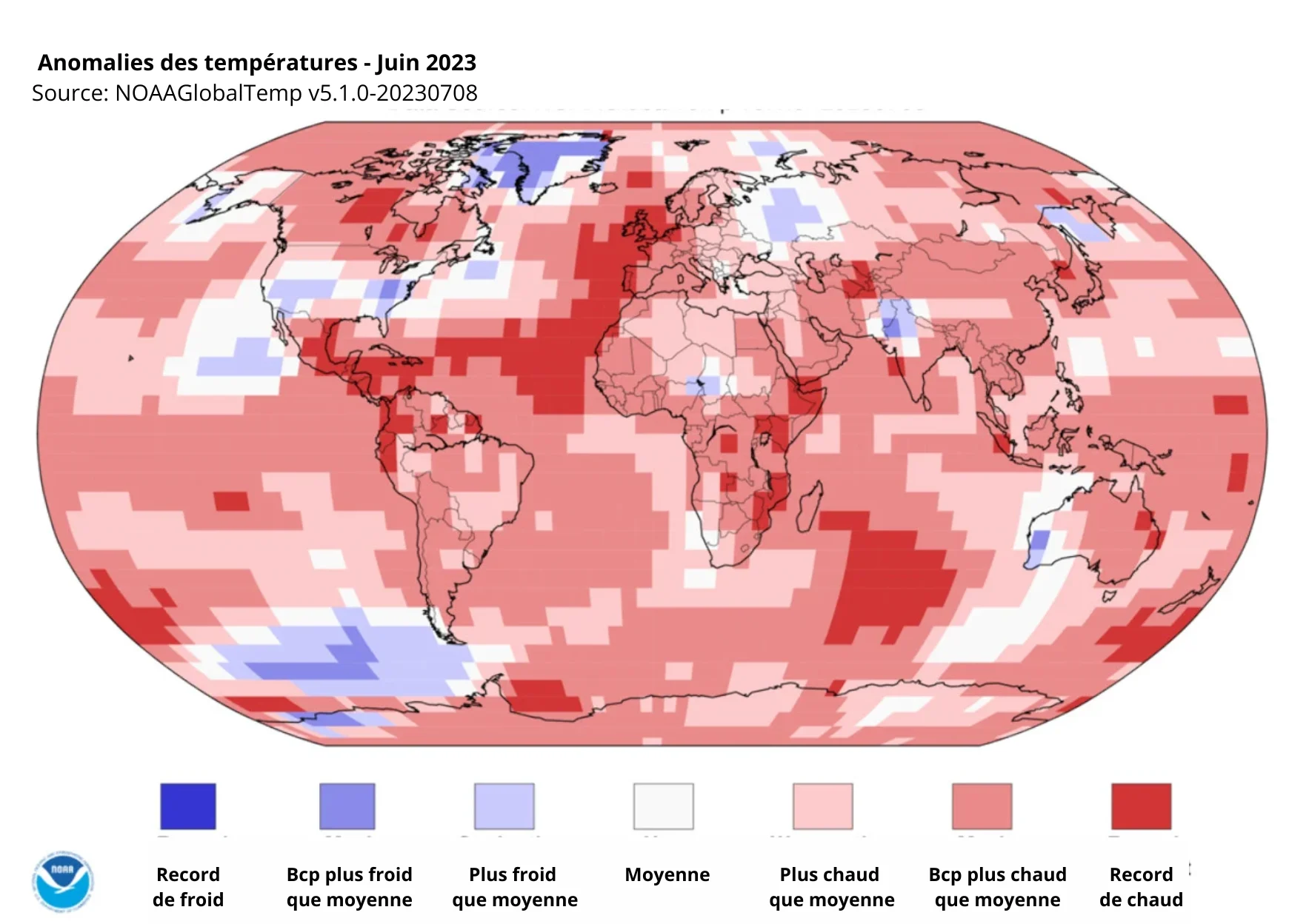 MM Climat Anomalies Carte NOAA