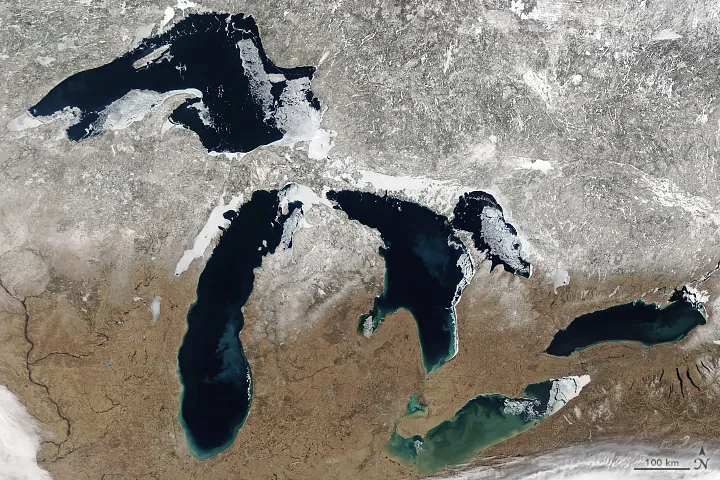 Amid a milder season, Great Lakes ice coverage at a historic low