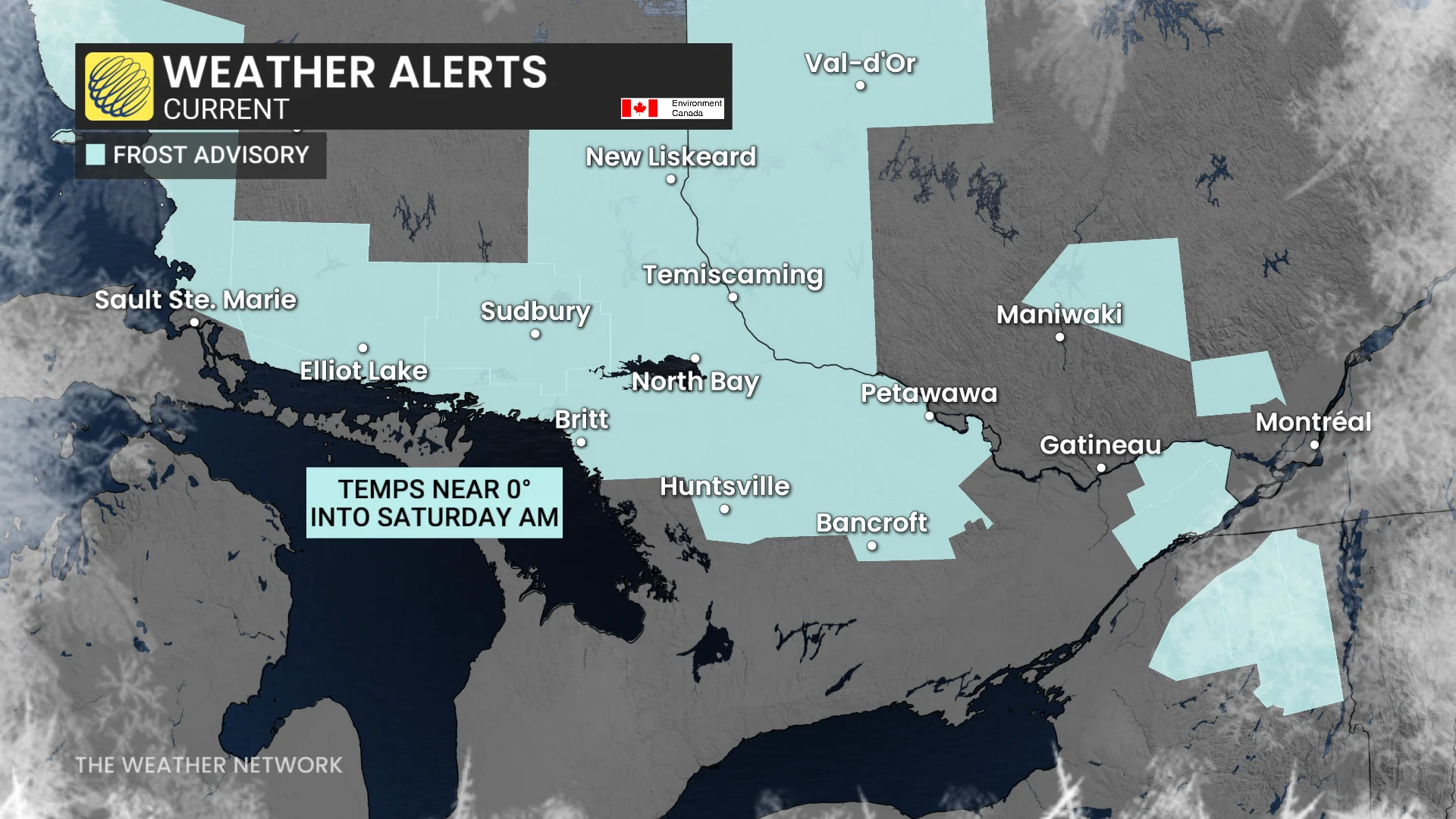 Barron - Weather Alert ECCC Frost Advisory central, southeastern Ontario