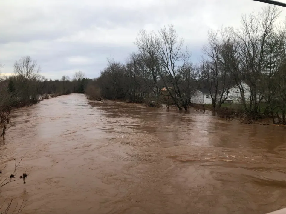 Residents were forced from their homes overnight as rain forced water levels to rise in the Sussex area. (Gary Moore/ CBC)