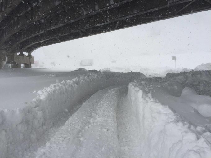 (NY State Police/Facebook) A snow-covered highway in Buffalo, November 2014