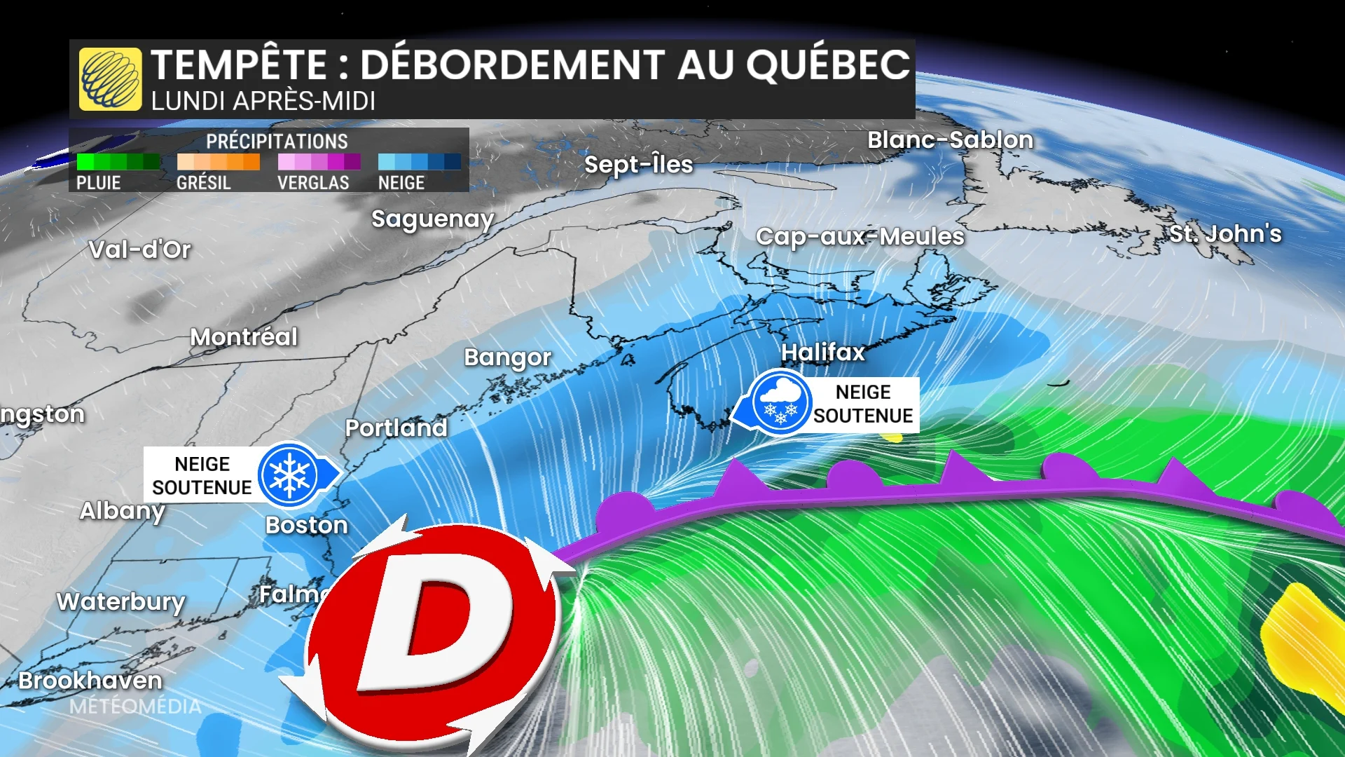 Bombe météo : voyez les secteurs du Québec qui seront touchés
