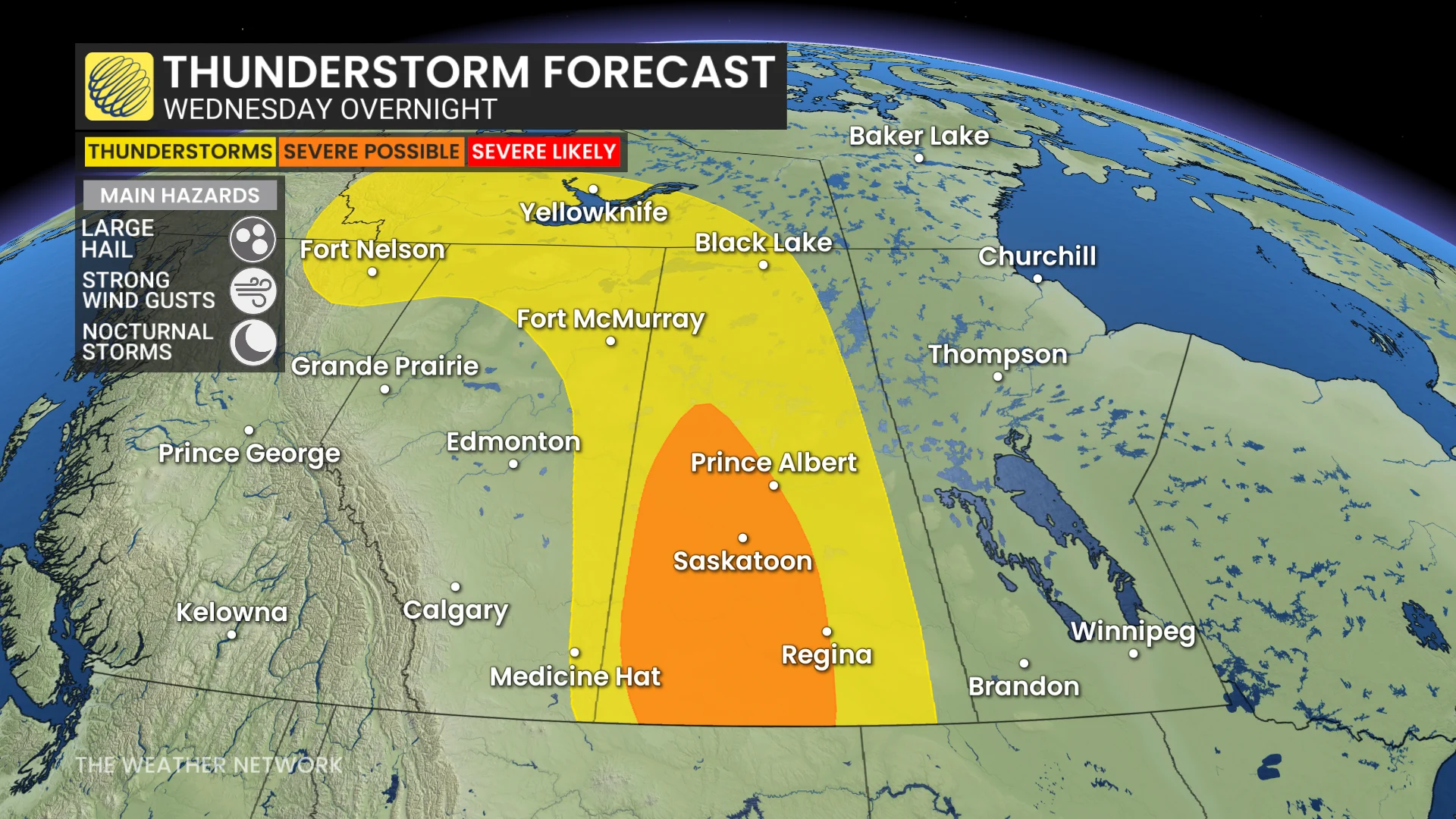 Baron - Prairie thunderstorm risk Wednesday overnight - July 8