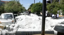 How a hailstorm and flash floods in Mexico trapped trucks in chunks of ice