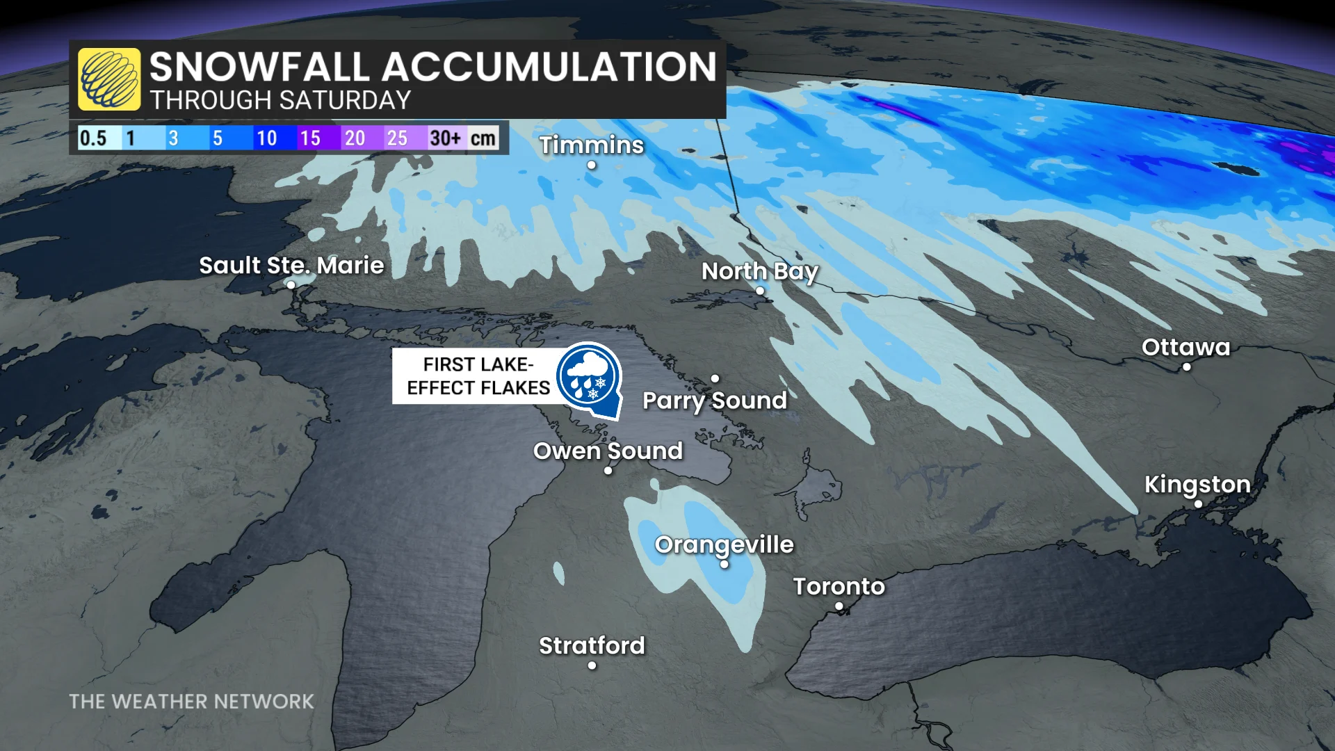 Ontario Snow through Saturday
