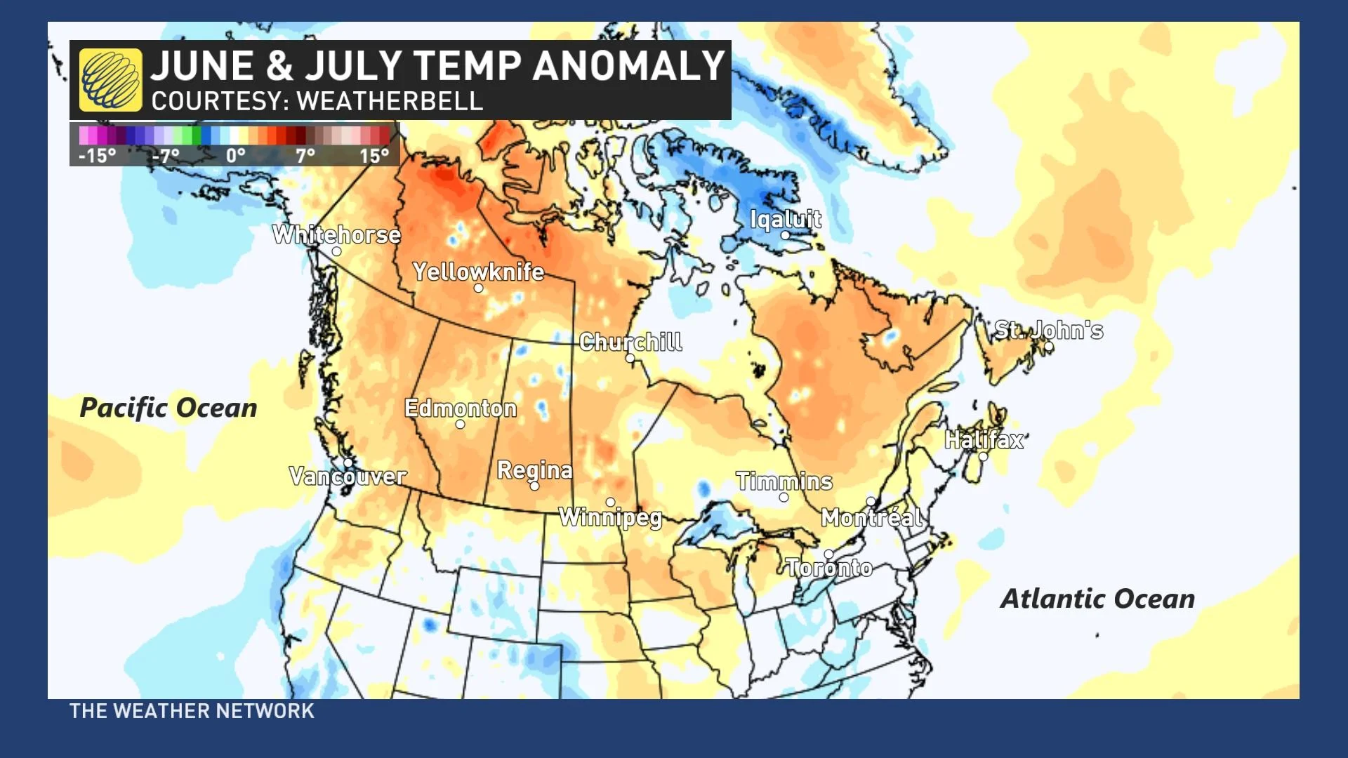 June July 2023 Temp Anomaly