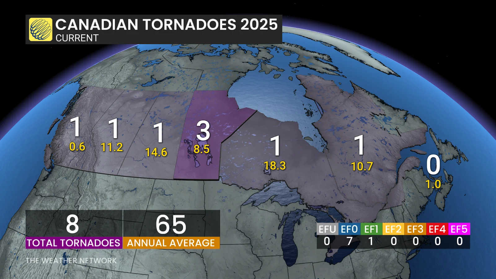 Canada Tornadoes as of May 23 2025