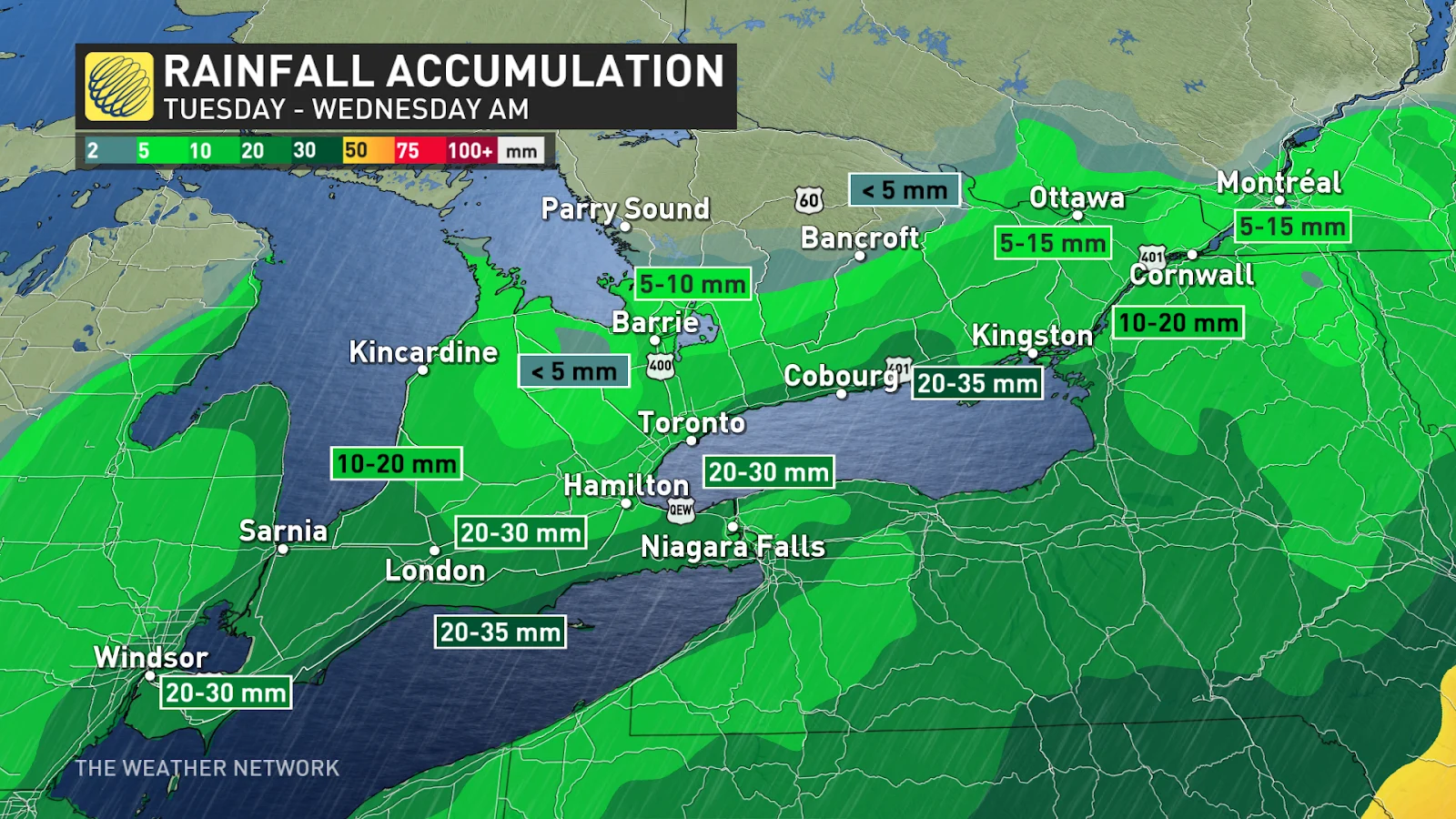 southern Ontario rainfall accumulation Jan 4 2024