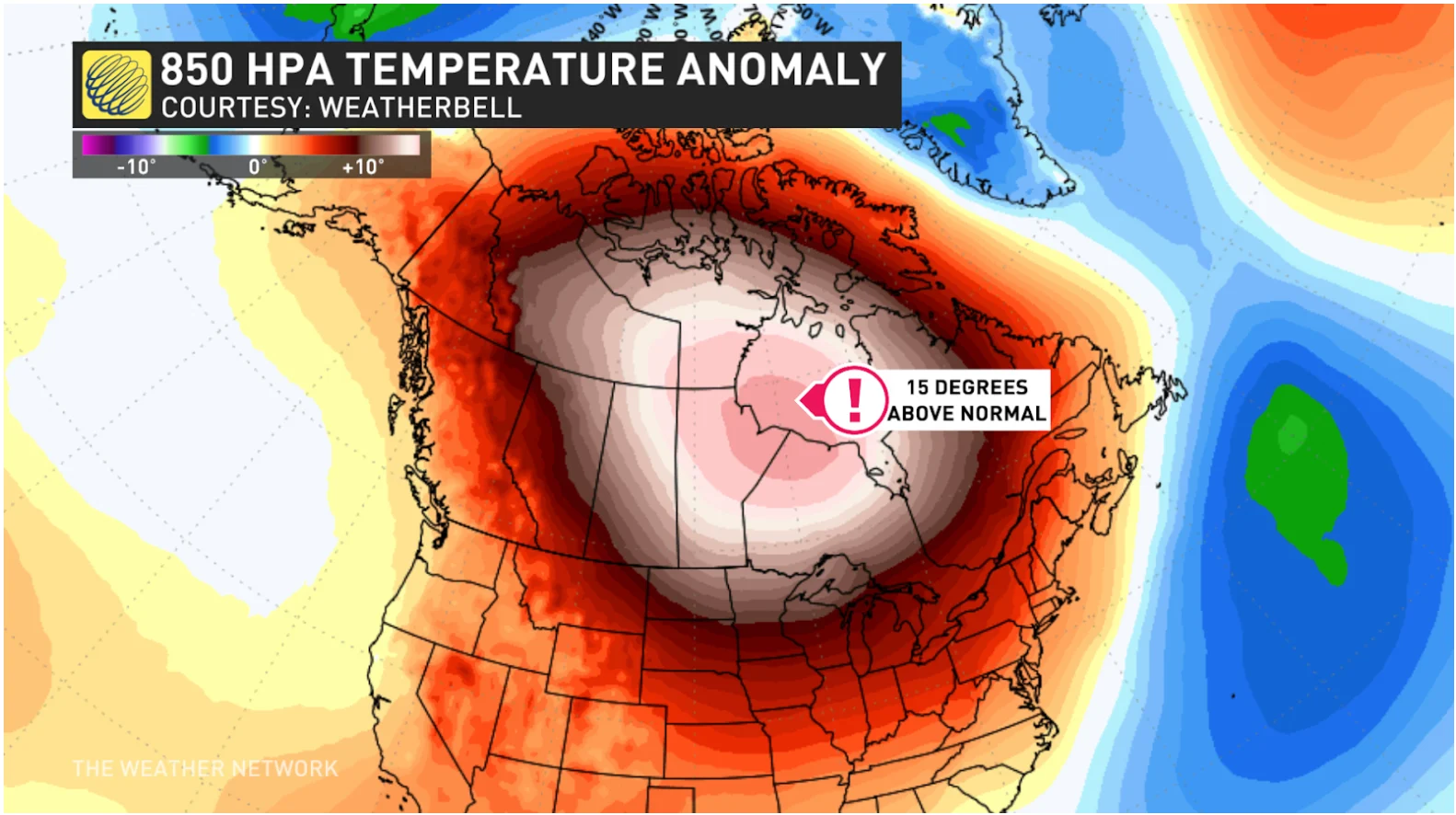 850 HPA temperature anomaly 