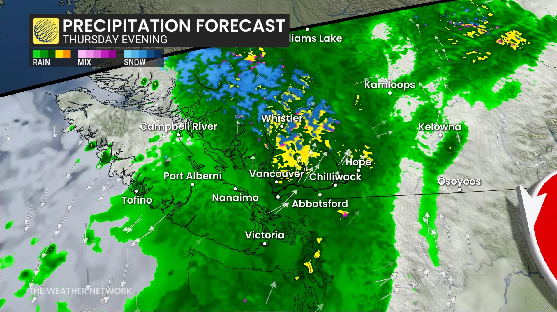 Baron - BC precipitation forecast Thursday evening - Sept 22