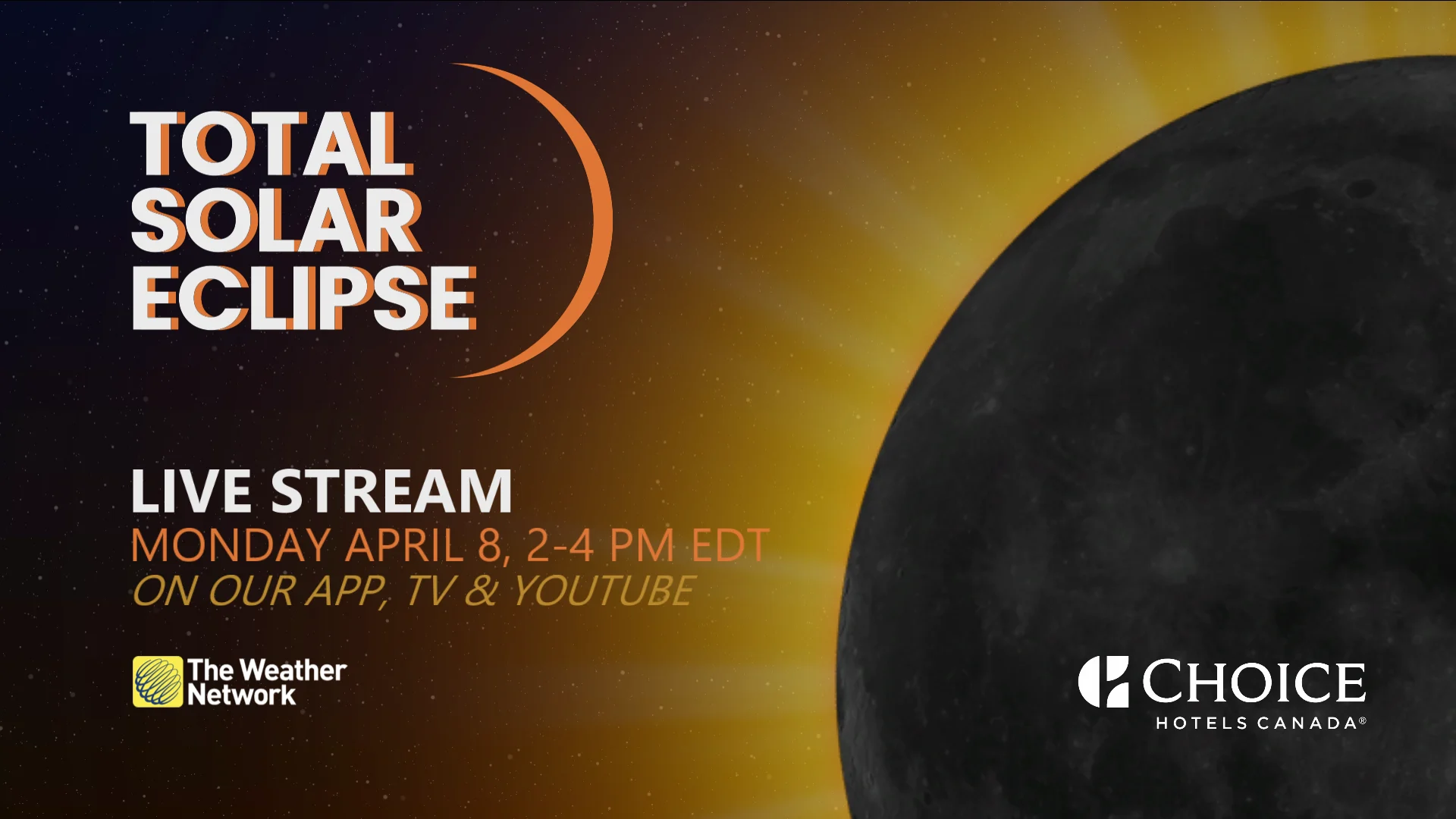 The Weather Network Solar Eclipse livestream on April 8, 2024