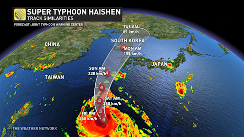 Haishen becomes 2020's first super typhoon, Japan braces for impact ...