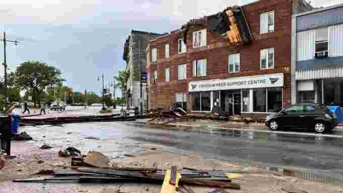 Belleville, Ont., storm damage/Jeanette Arsenault/Twitter via CBC