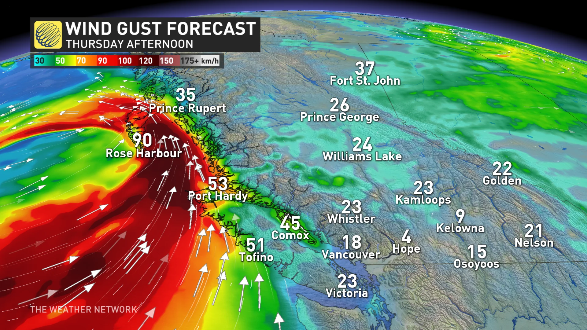 Baron - BC wind Thursday