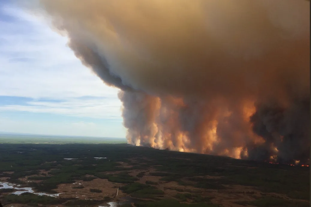 La superficie d’un feu de forêt triple en 24 h! 