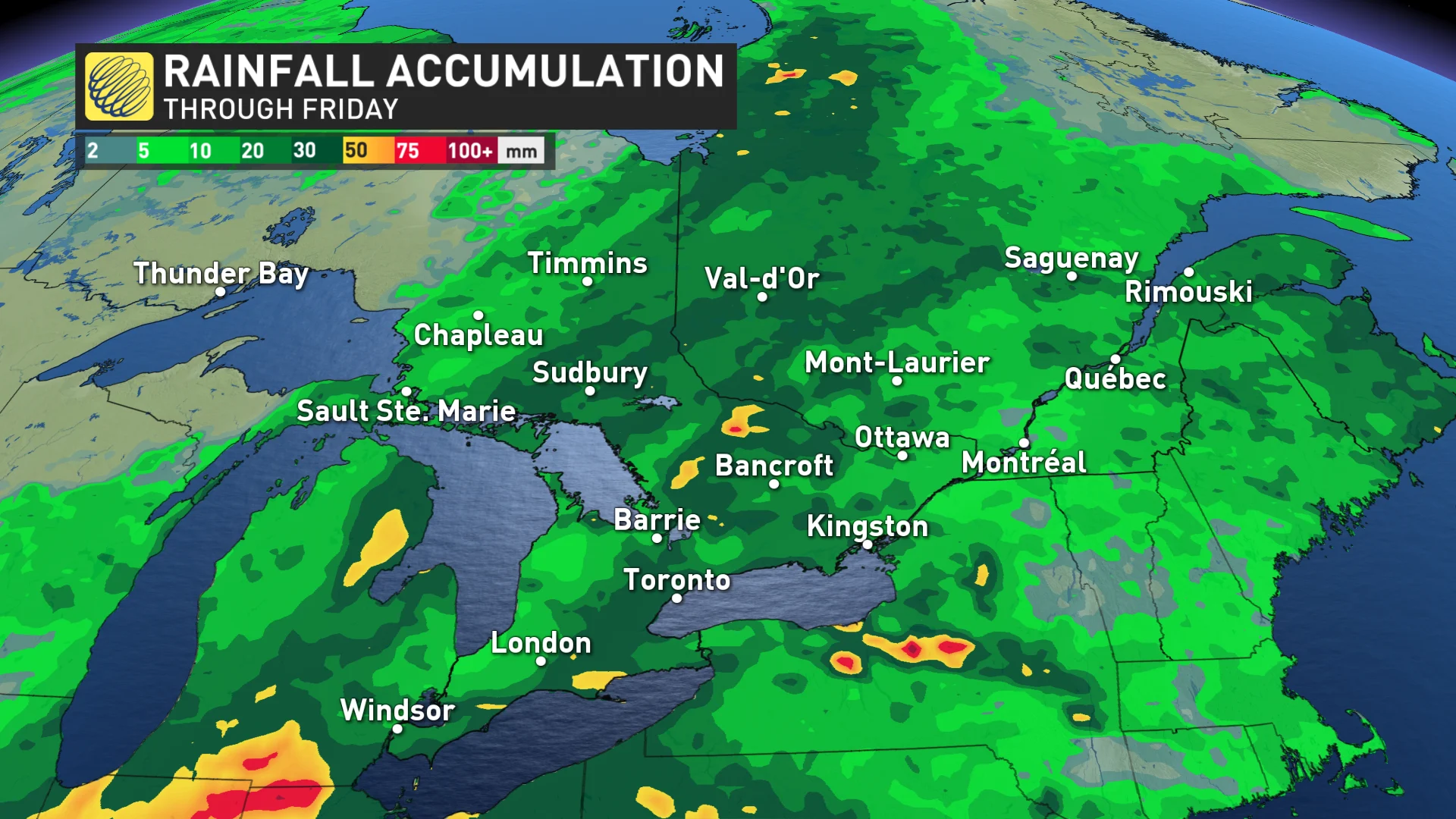 Ontario rainfall accumulation through Friday_Sept 22