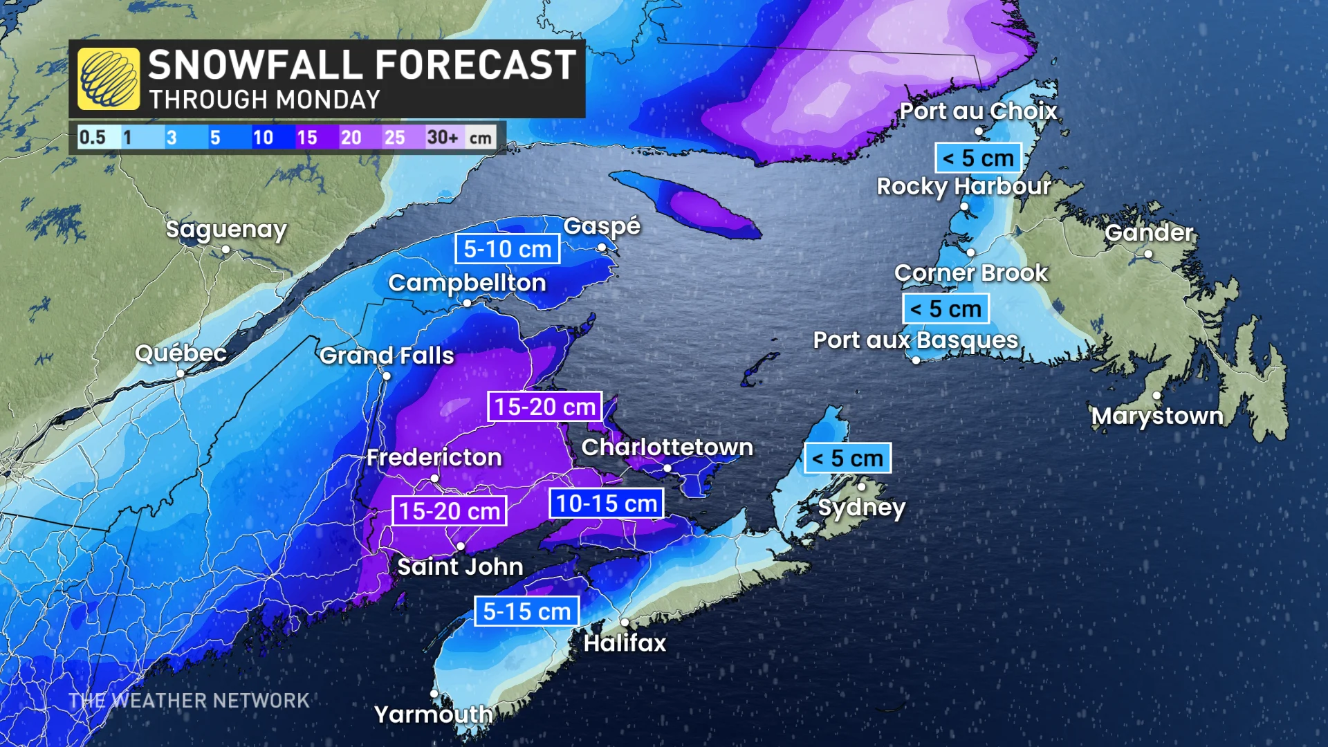 Baron - Snowfall forecast Atlantic Canada - Jan20