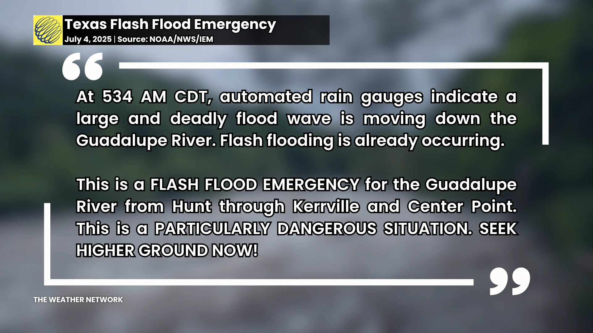 Texas Flash Flood Emergency July 4 2025