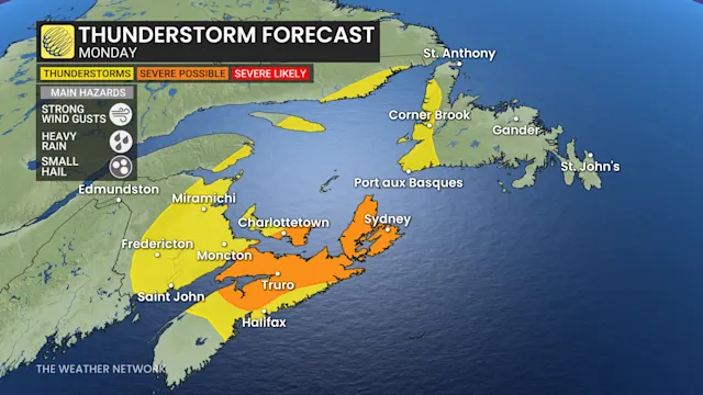 Multi-day storm risk with hail, heavy rain pops up in Atlantic Canada ...