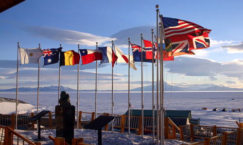 conversation image flags in antarctica