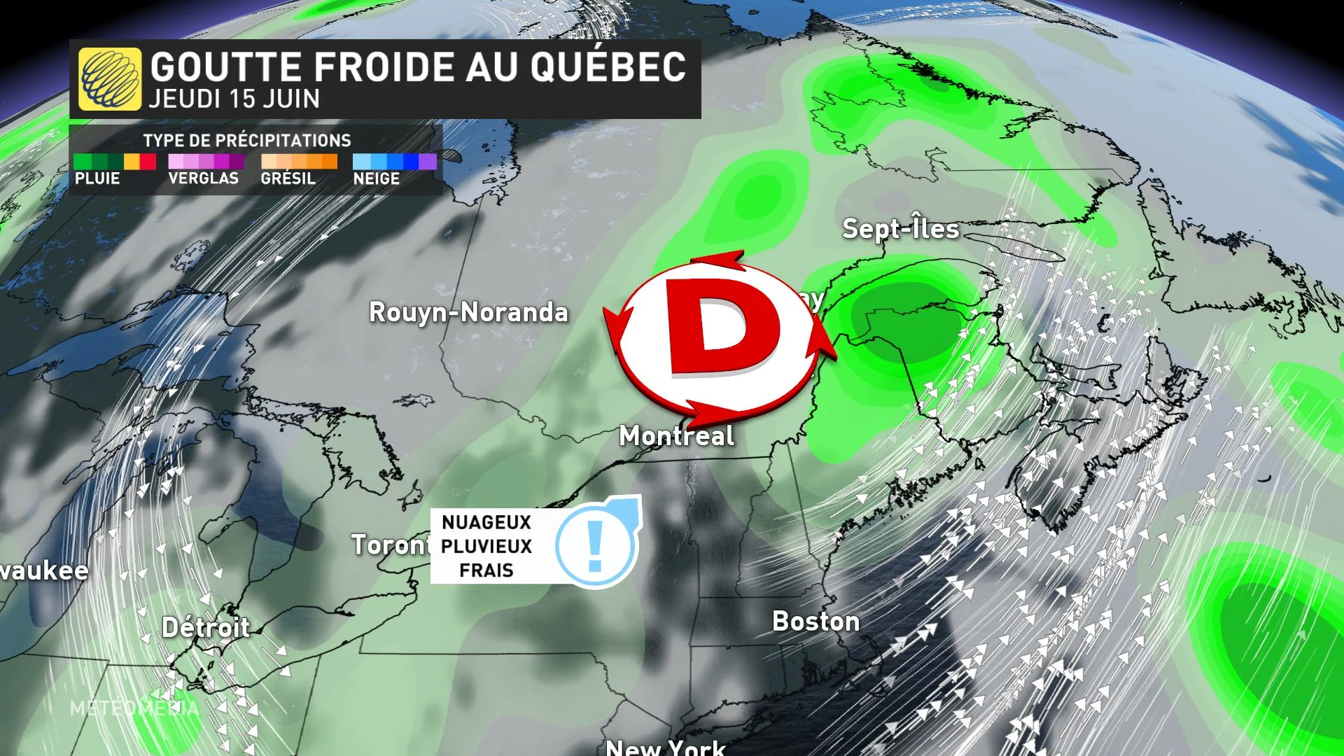 Goutte froide au Québec jeudi