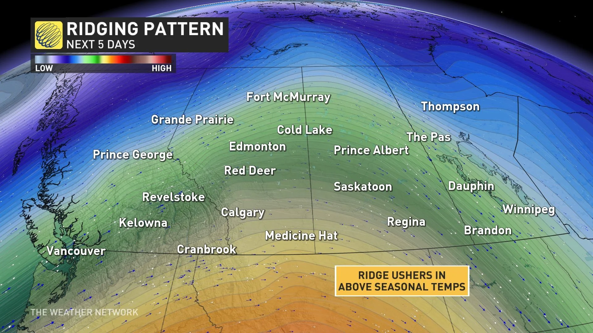 Prairies ridging next 5 days