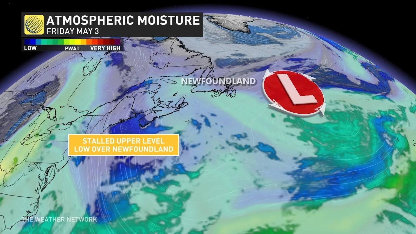 Newfoundland atmospheric pattern