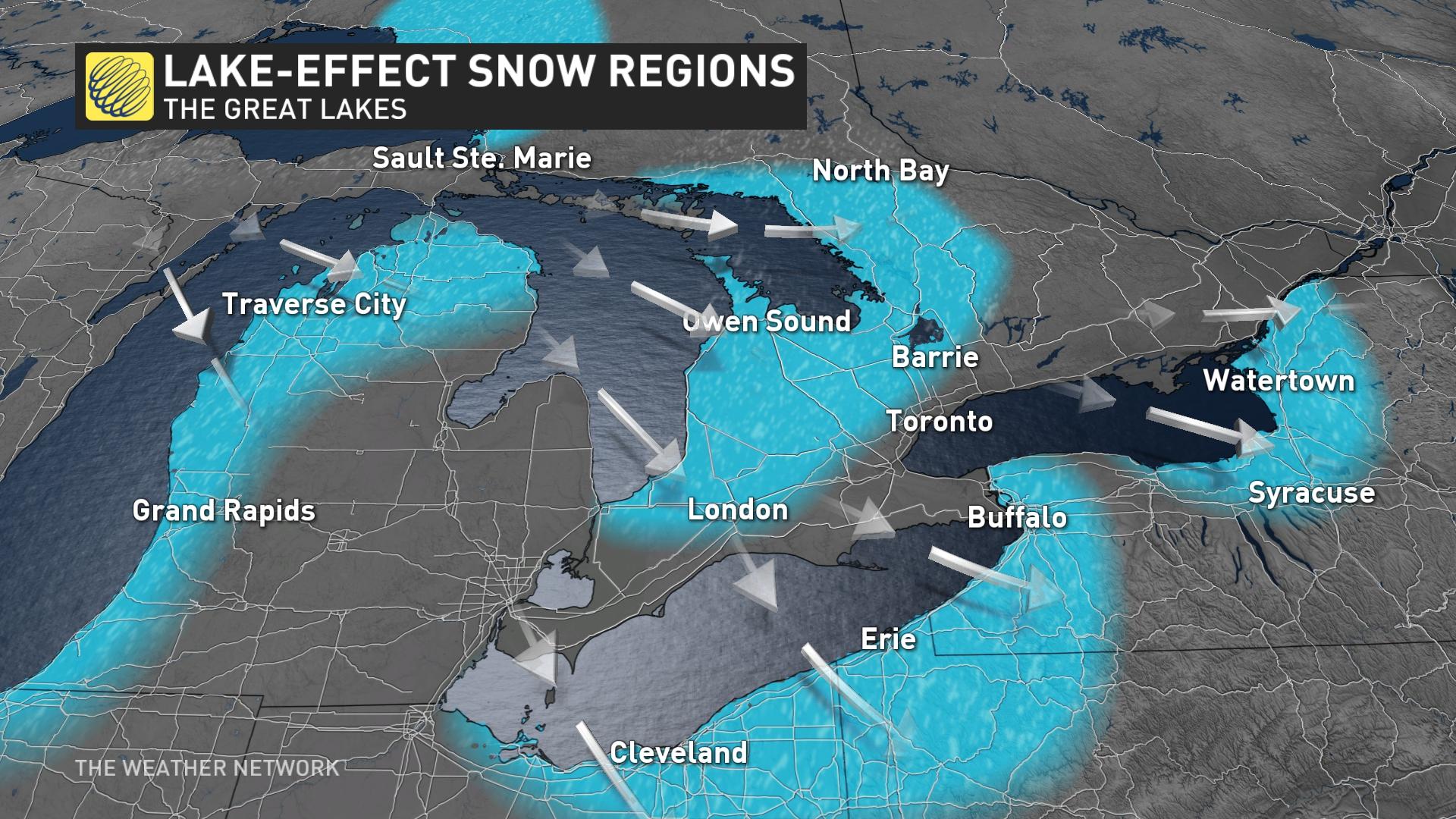 BARON Great Lakes Lake Effect Snow Regions