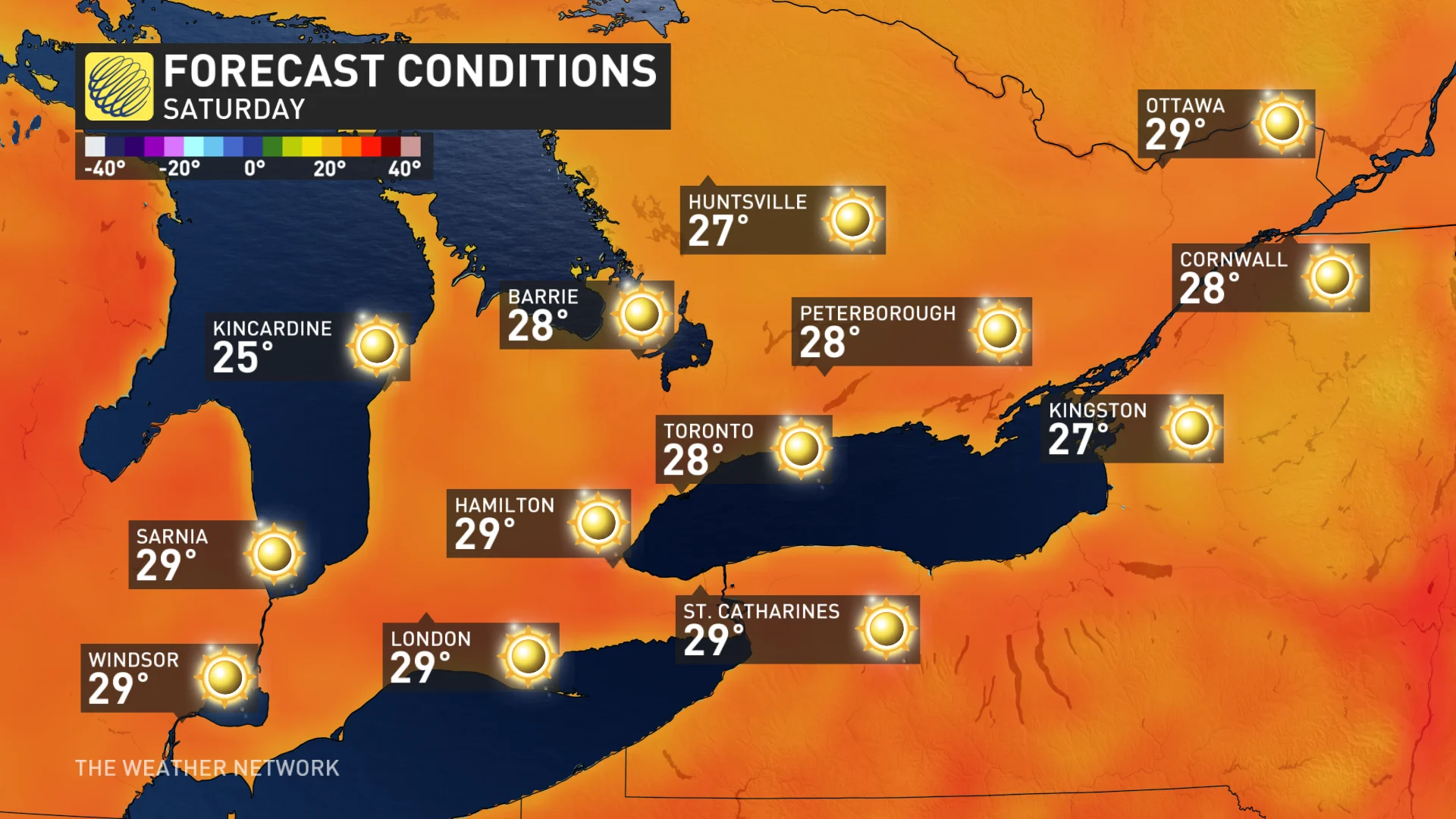 Baron - S.ONT Saturday temps