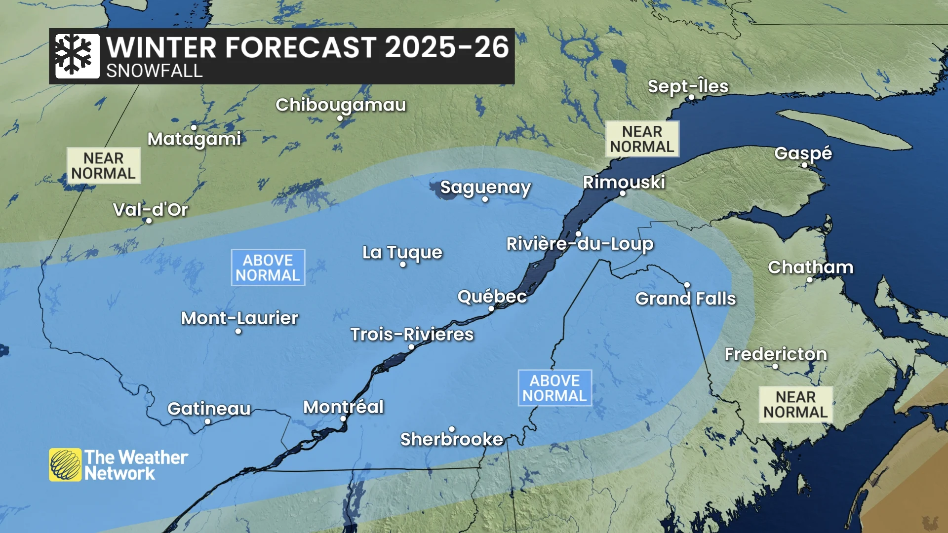 Quebec winter snowfall projections 2025-26