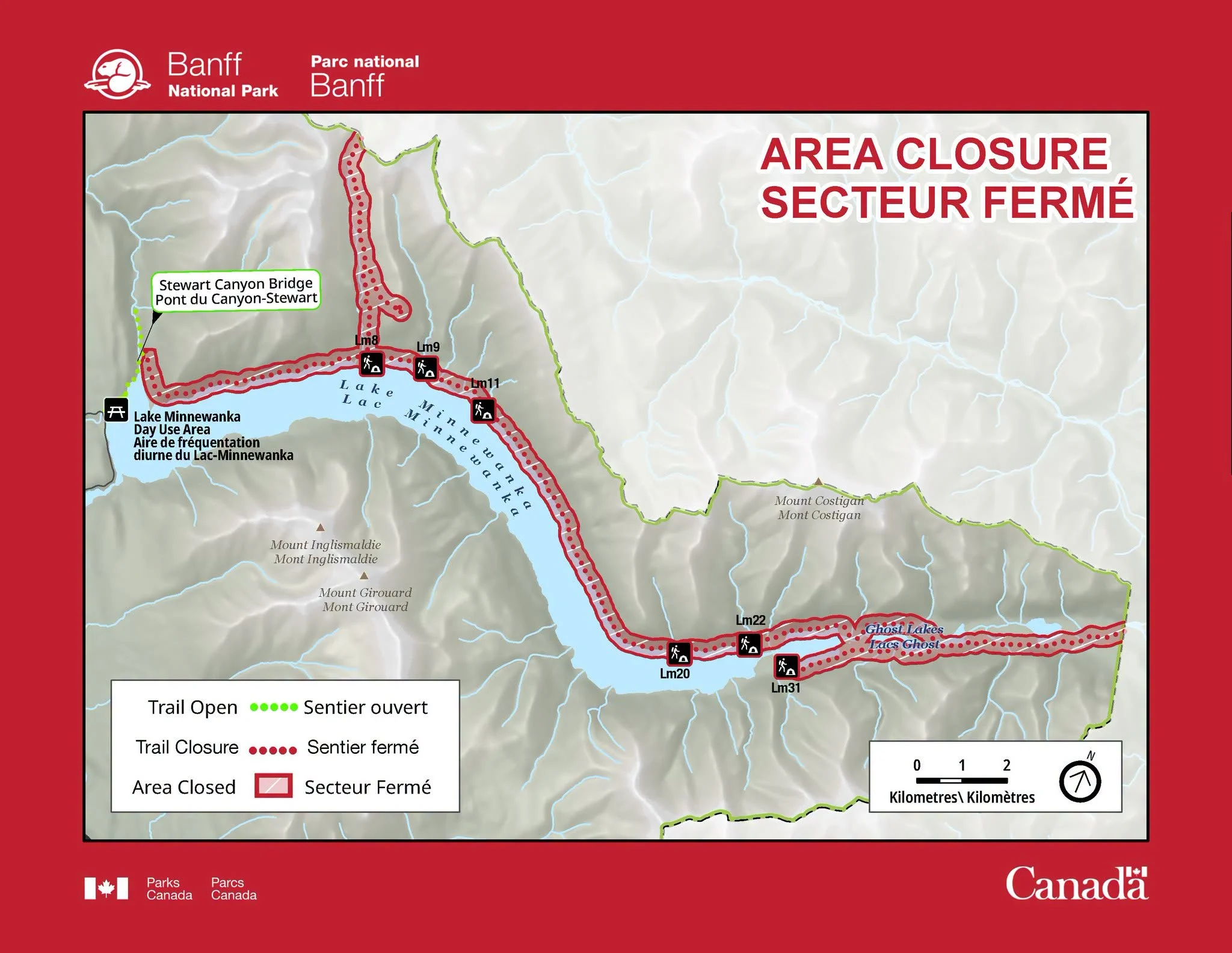 PARKS CANADA - banff closures