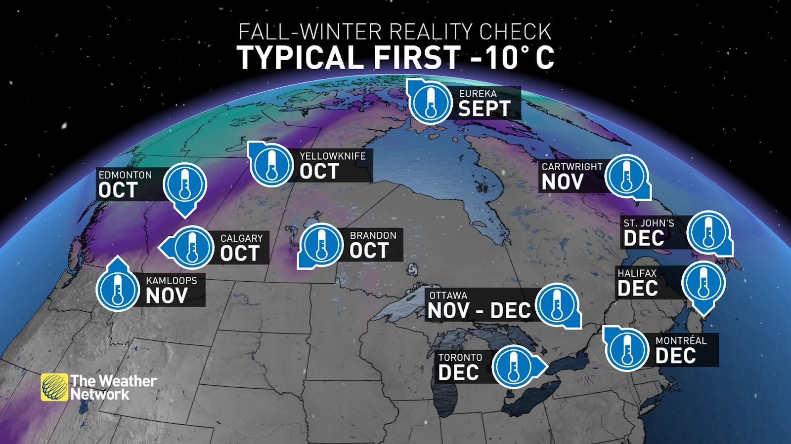 Canada typical first -10C of the season