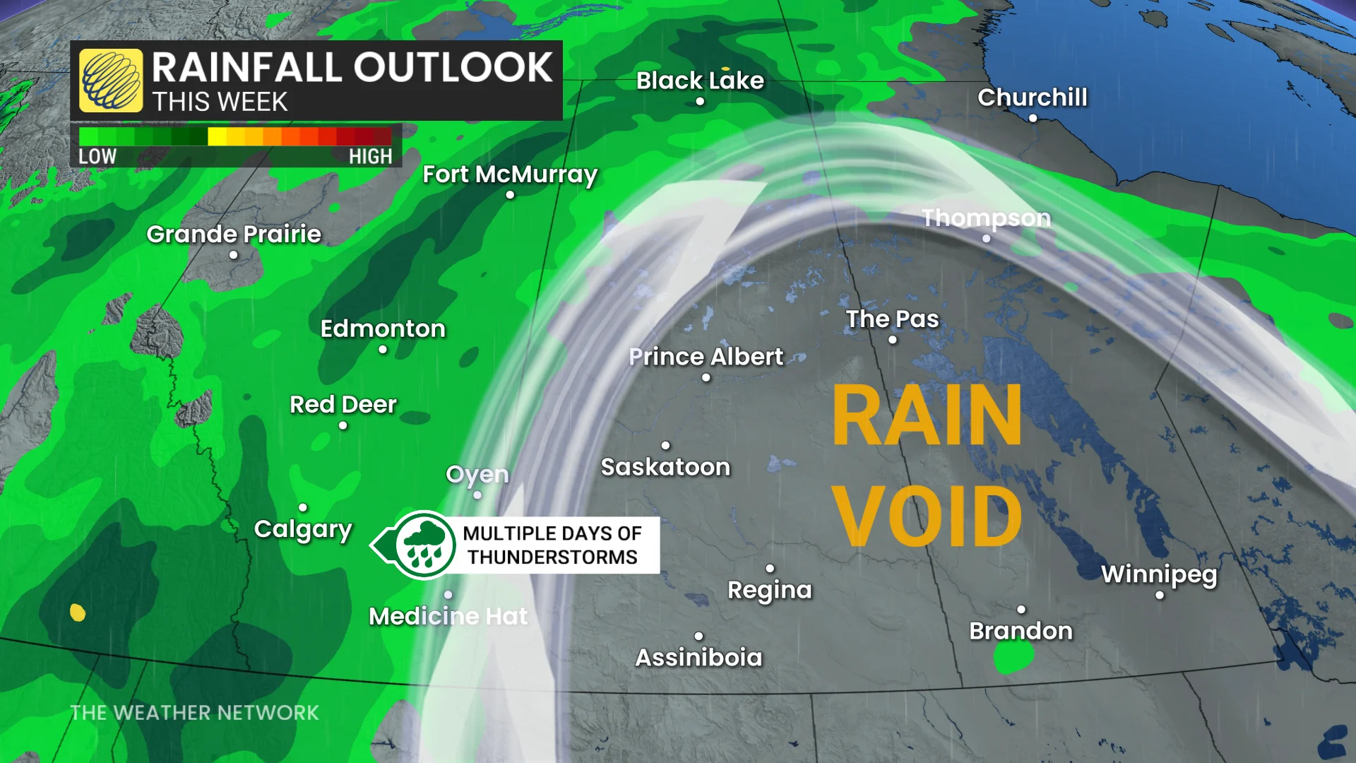 Prairies rainfall outlook this week