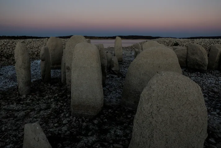 'Spanish Stonehenge' emerges from drought-hit dam