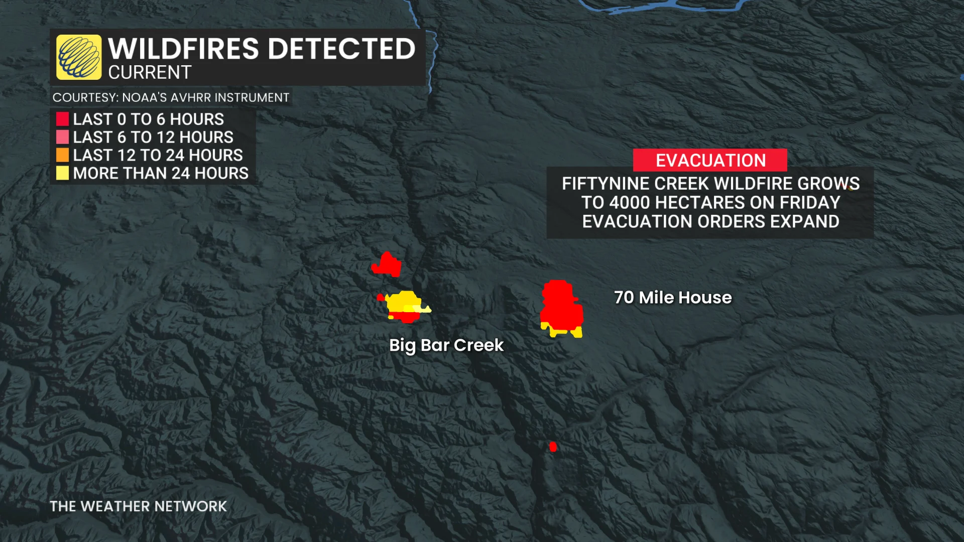 BC Fiftynine Creek wildfire Saturday