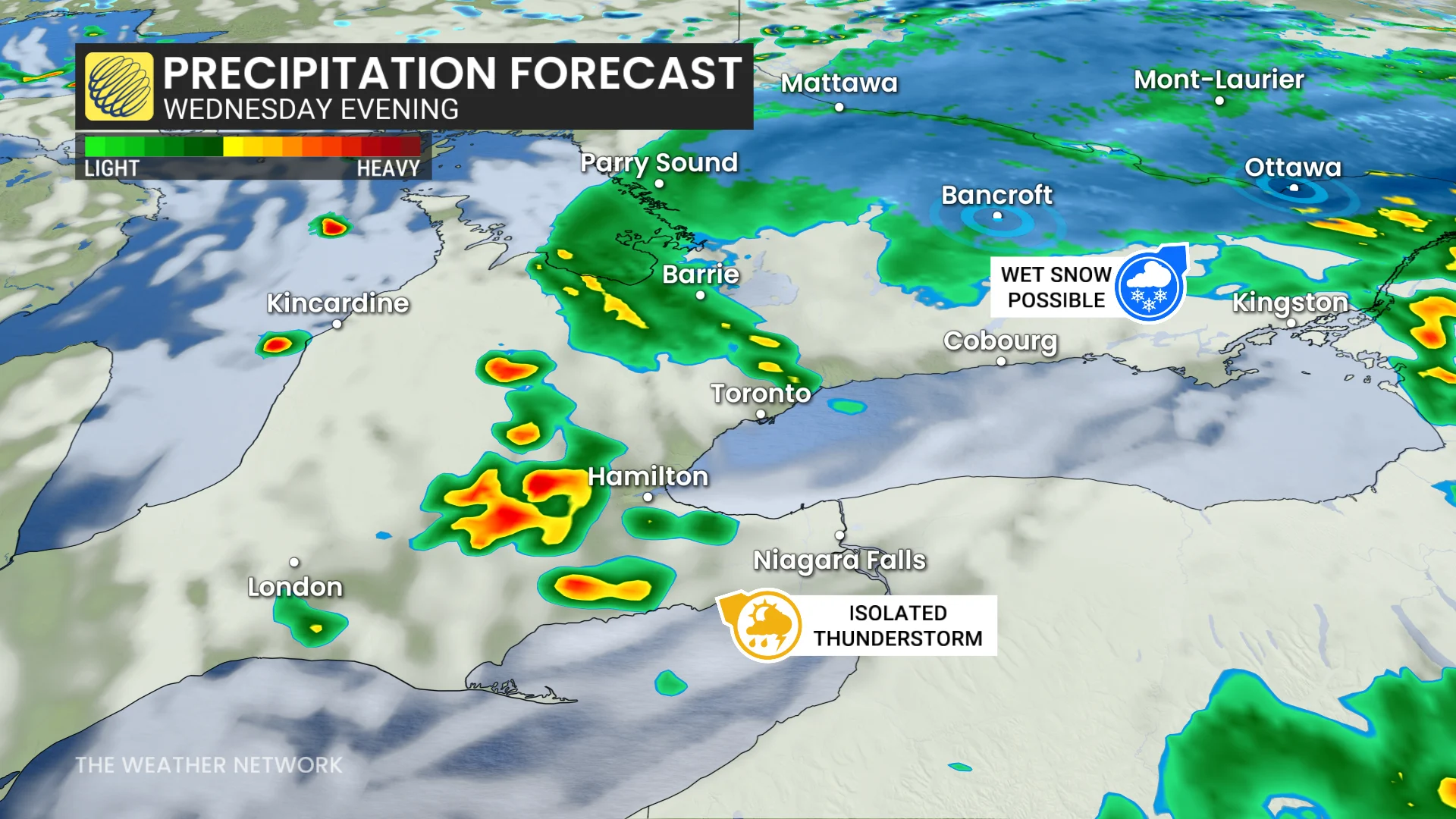 Baron - Ontario precipitation Wednesday evening - Nov4